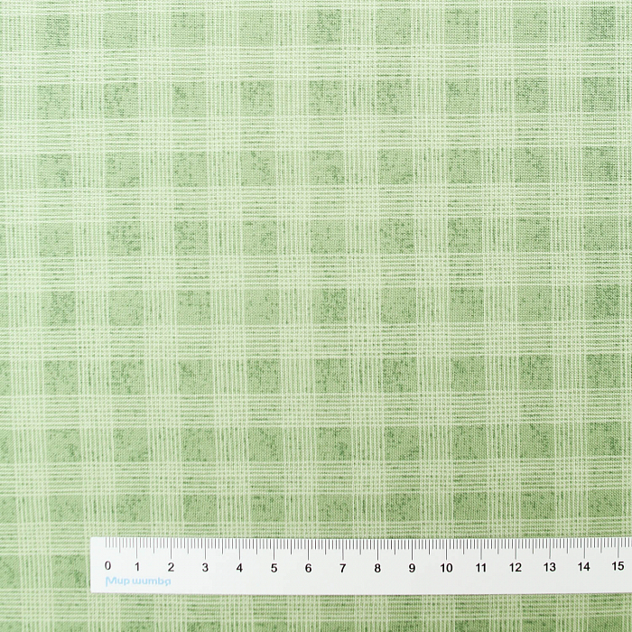 Ткань хлопок пэчворк зеленый, клетка, Wilmington Prints (арт. 3041-17760-777)