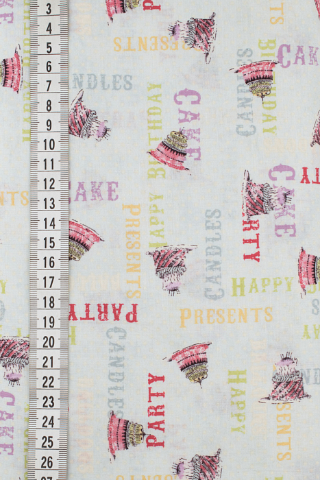 Ткань хлопок пэчворк разноцветные, детская тематика праздники, ALFA (арт. 213130)