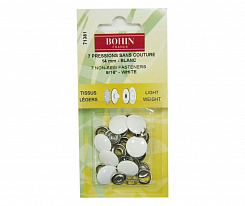 Кнопки для костюмных тканей Bohin арт. 71381 металл 14 мм белый