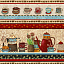 Ткань хлопок пэчворк разноцветные, полоски бордюры кухонная утварь, Henry Glass (арт. 212544)