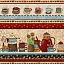 Ткань хлопок для пэчворка разноцветные, полоски бордюры кухонная утварь, Henry Glass (арт. 212544)