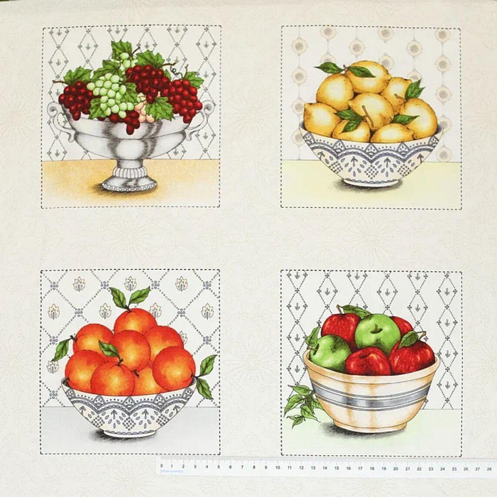 Ткань хлопок пэчворк разноцветные, ягоды и фрукты, Maywood Studio (арт. MAS10301-E)