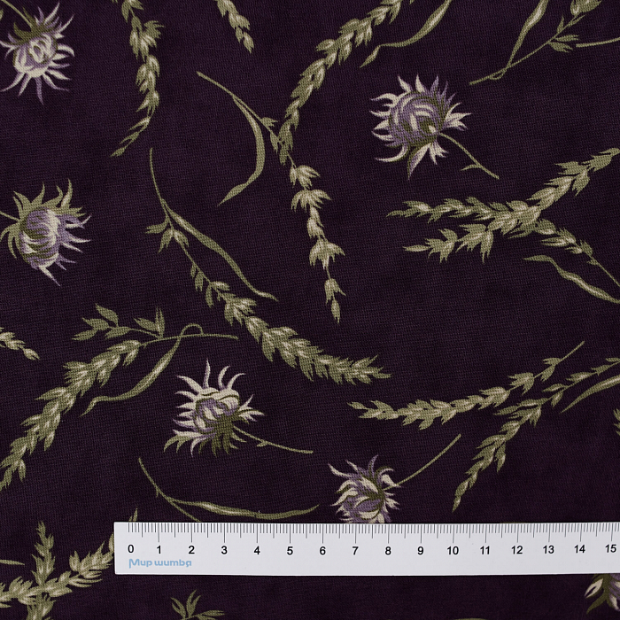 Ткань хлопок пэчворк фиолетовый, цветы, Moda (арт. 2240 12)