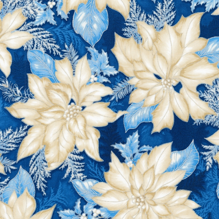 Ткань хлопок пэчворк бежевый голубой, новый год, Robert Kaufman (арт. APTM-16559-62)