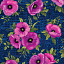 Ткань хлопок пэчворк синий, цветы, Benartex (арт. 5420-55)