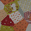 Ткань хлопок сумочные разноцветные, ложный пэчворк надписи детская тематика, ALFA KANVAS (арт. AL-KNV19)