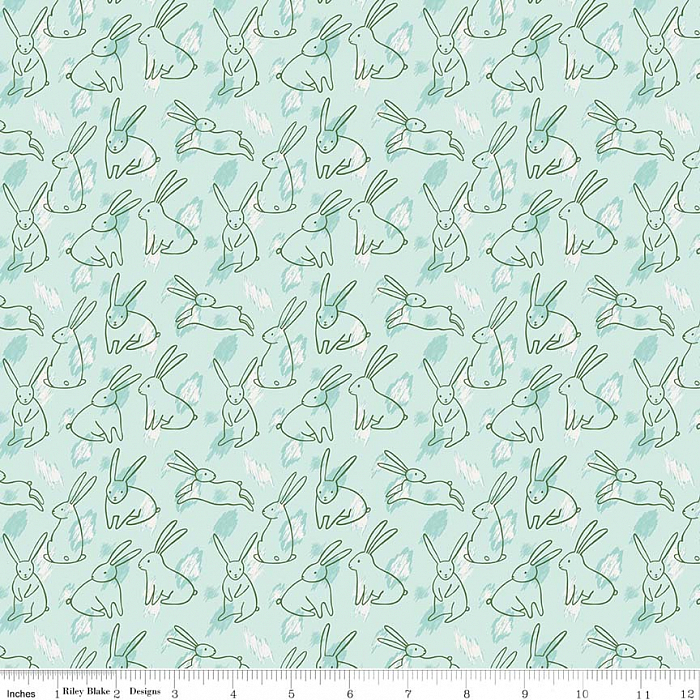 Ткань хлопок пэчворк зеленый, животные, Riley Blake (арт. )