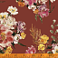Ткань хлопок для пэчворка для одежды бордовый, цветы флора, Windham Fabrics (арт. 4357 11)