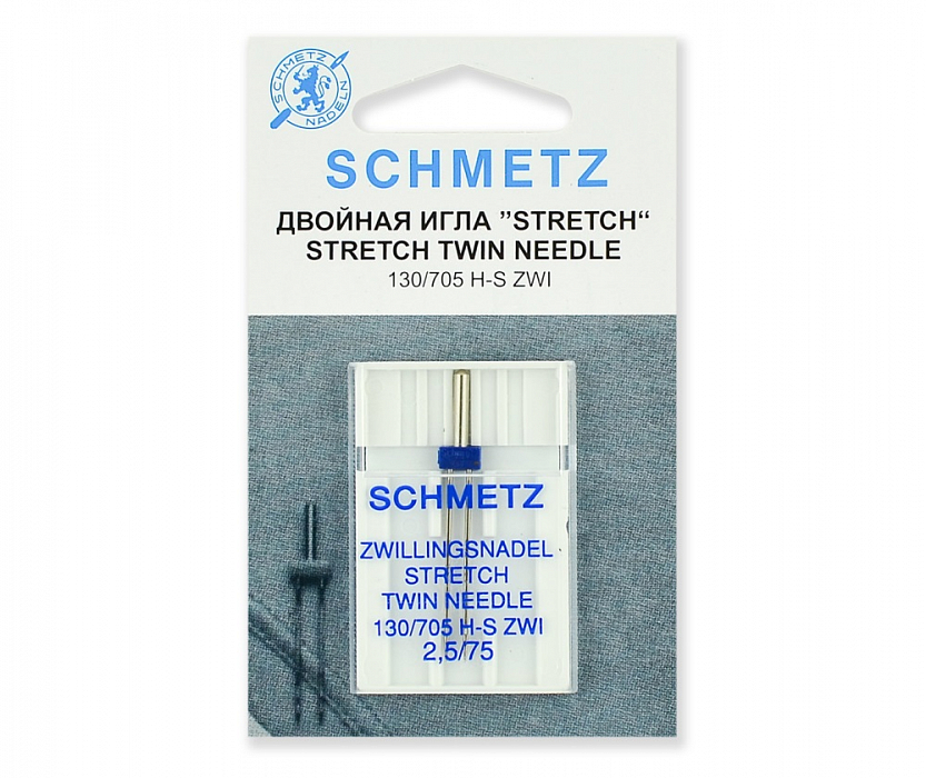 Иглы стрейч Schmetz двойные № 75/2.5 1 шт.