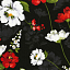 Ткань хлопок пэчворк красный белый черный, цветы, Timeless Treasures (арт. 254670)