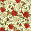 Ткань хлопок пэчворк белый красный, птицы и бабочки цветы праздники новый год, Benartex (арт. )