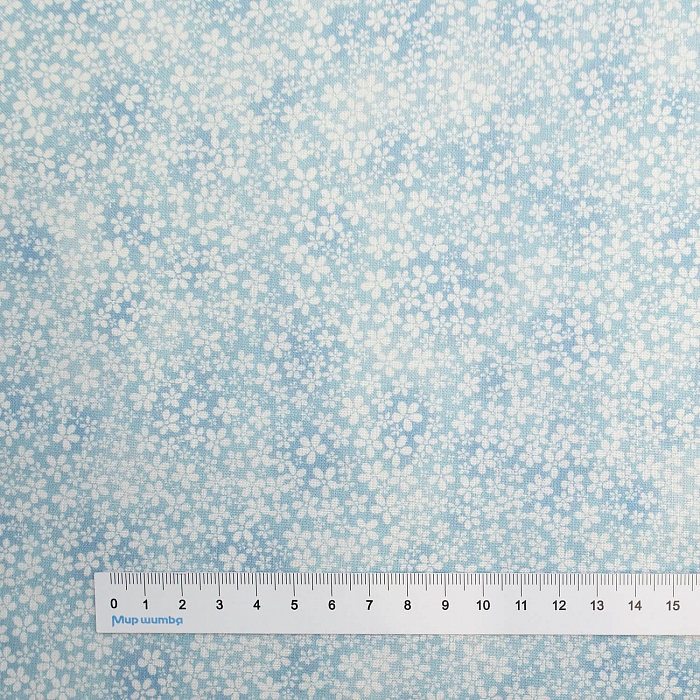 Ткань хлопок пэчворк голубой, мелкий цветочек цветы флора, Michael Miller (арт. DDC9983-BLUE-D)