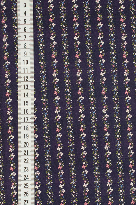 Ткань хлопок пэчворк синий фиолетовый, мелкий цветочек, ALFA Z DIGITAL (арт. 224191)