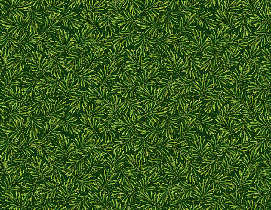 Ткань хлопок пэчворк зеленый, новый год флора, Benartex (арт. 9666M-44)