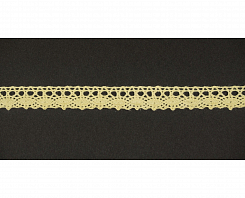 Кружево вязаное хлопковое Alfa AF-047-010 12 мм желтый