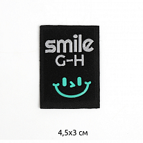 Аппликация пришивная «Smile», черный