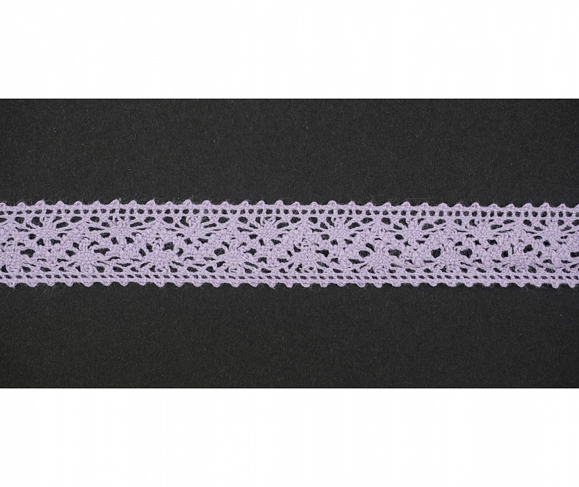 Кружево вязаное хлопковое Alfa AF-086-027 15 мм фиолетовый