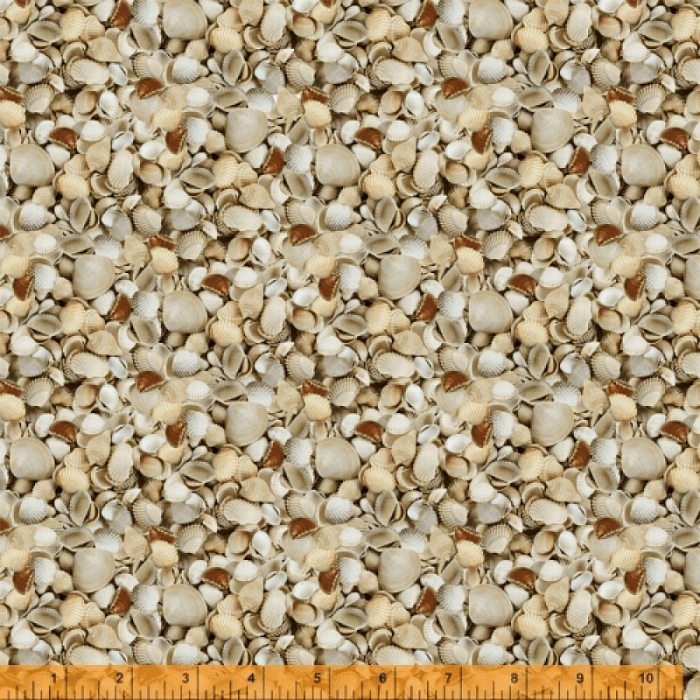 Ткань хлопок пэчворк коричневый, морская тематика природа флора, Windham Fabrics (арт. 52120D-X)