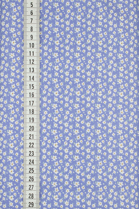 Ткань хлопок пэчворк голубой, мелкий цветочек, ALFA Z DIGITAL (арт. 224352)