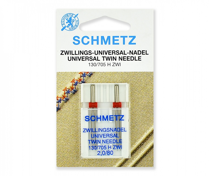 Иглы стандартные Schmetz двойные № 80/2.0 2 шт.