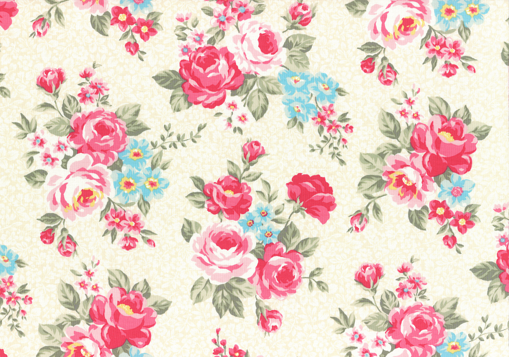 Ткань хлопок пэчворк бежевый, цветы розы, Lecien (арт. 31555-10)