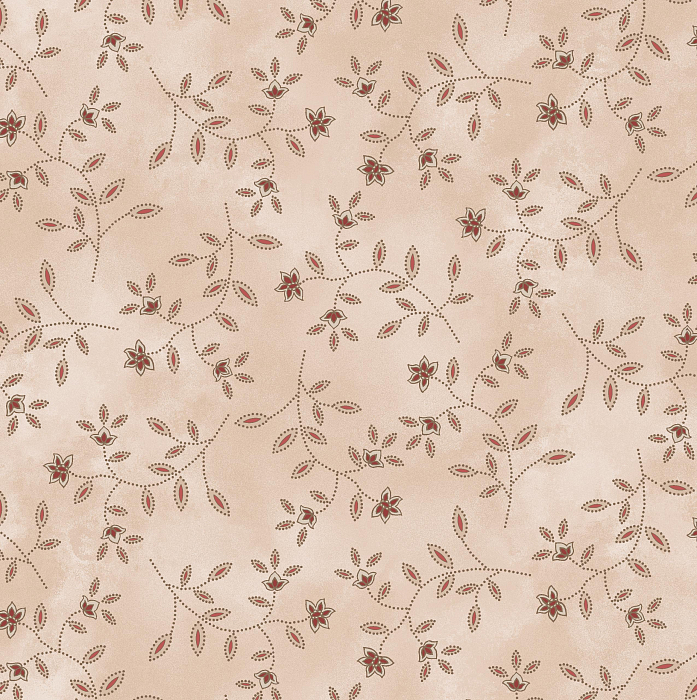 Ткань хлопок пэчворк бежевый, цветы муар, Henry Glass (арт. 212557)