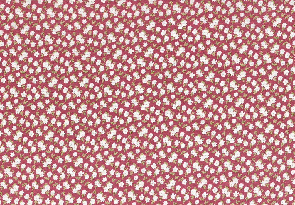 Ткань хлопок пэчворк бордовый, мелкий цветочек, Lecien (арт. 240915)