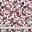 Ткань хлопок для пэчворка красный, пейсли, ALFA (арт. AL-12932)