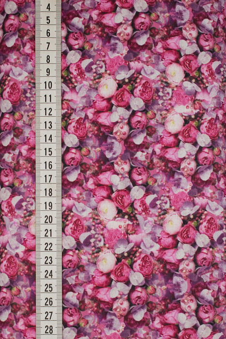 Ткань хлопок пэчворк малиновый, мелкий цветочек, ALFA Z DIGITAL (арт. 224365)