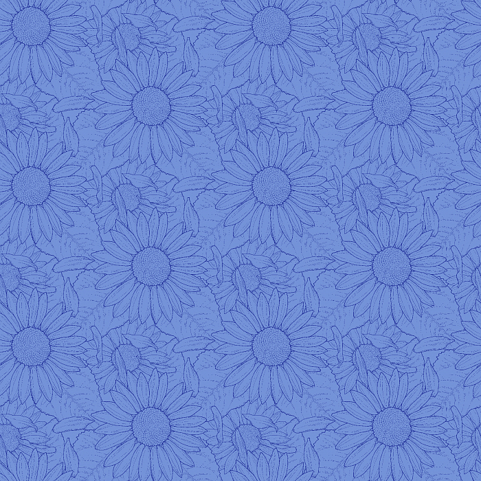 Ткань хлопок пэчворк синий, цветы, Henry Glass (арт. 253133)