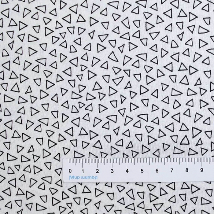 Ткань хлопок пэчворк белый, геометрия, Benartex (арт. 1033898B)