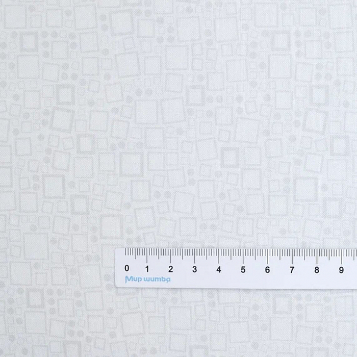 Ткань хлопок пэчворк белый, геометрия, Benartex (арт. 0062591B)