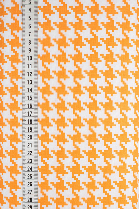 Ткань хлопок пэчворк оранжевый, гусиные лапки, ALFA (арт. AL-6782)