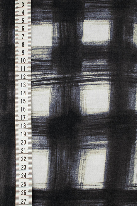 Ткань хлопок пэчворк белый черный, клетка, ALFA (арт. 213260)