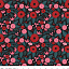 Ткань хлопок пэчворк красный розовый болотный, цветы, Riley Blake (арт. C7621-BLACK)