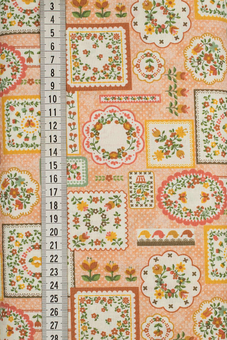 Ткань хлопок пэчворк разноцветные, мелкий цветочек цветы геометрия, ALFA (арт. 229522)