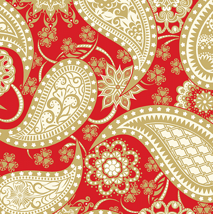 Ткань хлопок ткани на изнанку красный, пейсли, Benartex (арт. 5490W10B)