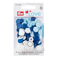 Кнопки непришив. Prym 393009 Love Color Snaps 12 мм синий/белый