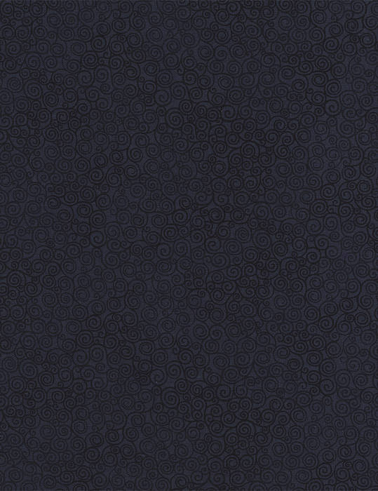 Ткань хлопок пэчворк синий черный, завитки, Timeless Treasures (арт. JAZZ-C2664 BLACK)