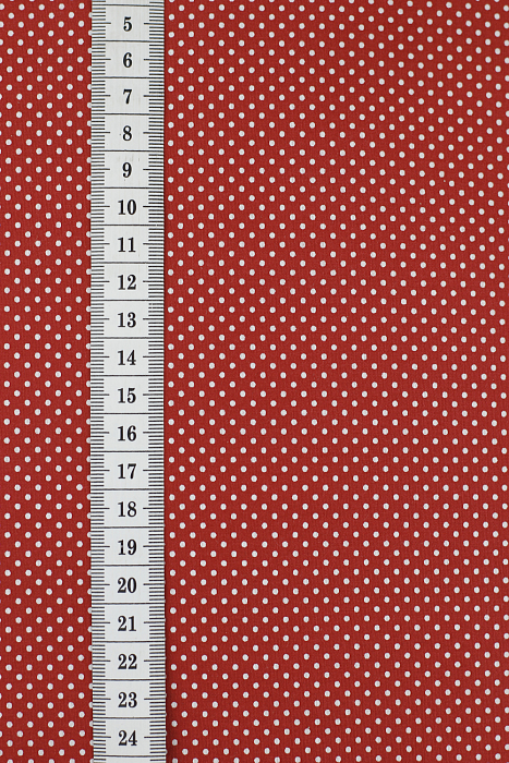 Ткань поплин пэчворк красный, горох и точки, ALFA C (арт. 246902)