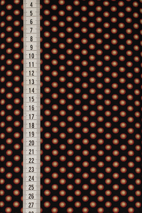 Ткань хлопок пэчворк черный, геометрия горох и точки, ALFA (арт. 226009)