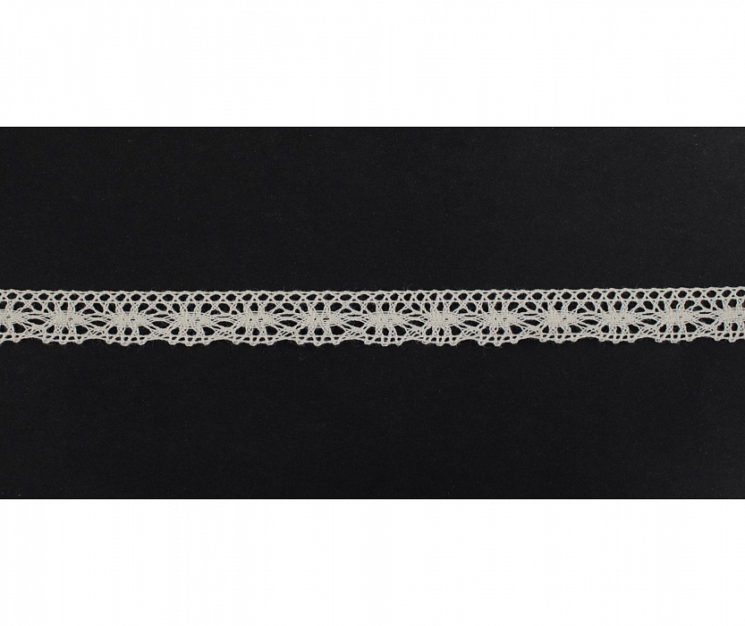 Кружево вязаное хлопковое Alfa AF-359-000 13 мм белый