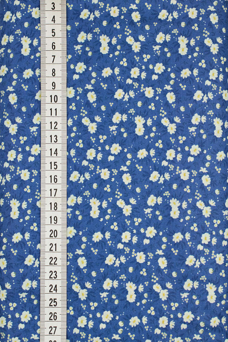 Ткань хлопок пэчворк синий, мелкий цветочек, ALFA Z DIGITAL (арт. 224368)