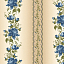 Ткань хлопок пэчворк синий бежевый, полоски цветы, Maywood Studio (арт. 177602)