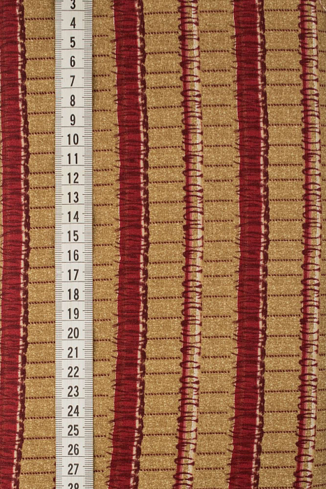 Ткань хлопок пэчворк красный коричневый, полоски, ALFA (арт. 229637)