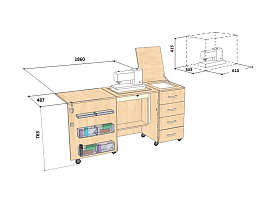 Стол швейный Комфорт-2L