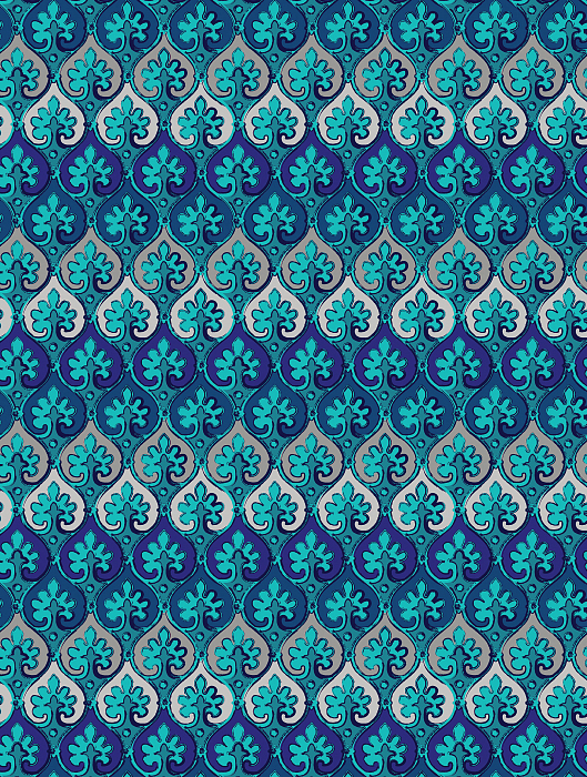 Ткань хлопок пэчворк синий, необычные, Benartex (арт. 8527-59)