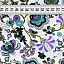 Ткань хлопок плательные ткани фиолетовый белый бирюзовый, цветы, ALFA C (арт. AL-C1098)