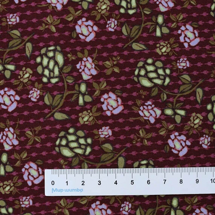 Ткань хлопок пэчворк фиолетовый, цветы, FreeSpirit (арт. PWSK044.DUSK)