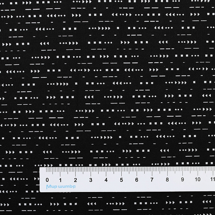 Ткань хлопок пэчворк черный, фактура геометрия, P&B (арт. 4954 KW)